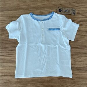 Kiabi - White and Blue Button Down Shirt